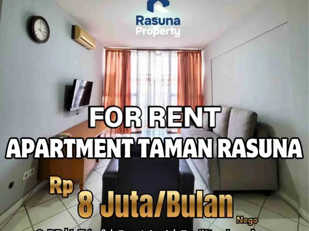 Disewakan, Apartment Taman Rasuna, Tower 09 , Lt 12, 2 BR, Furnished, Fasilitas lengkap, Lokasi Strategis