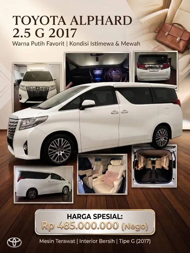 [JUAL CEPAT] Toyota Alphard 2.5 G 2017 Putih Plat E - Pajak Panjang