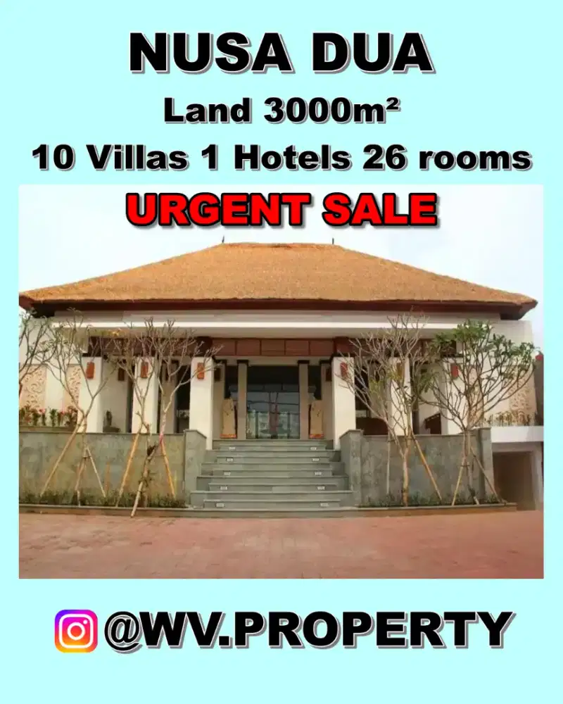 GEDUNG NUSA DUA 4500m² hitung tanah jual cepat NEGO KERAS
