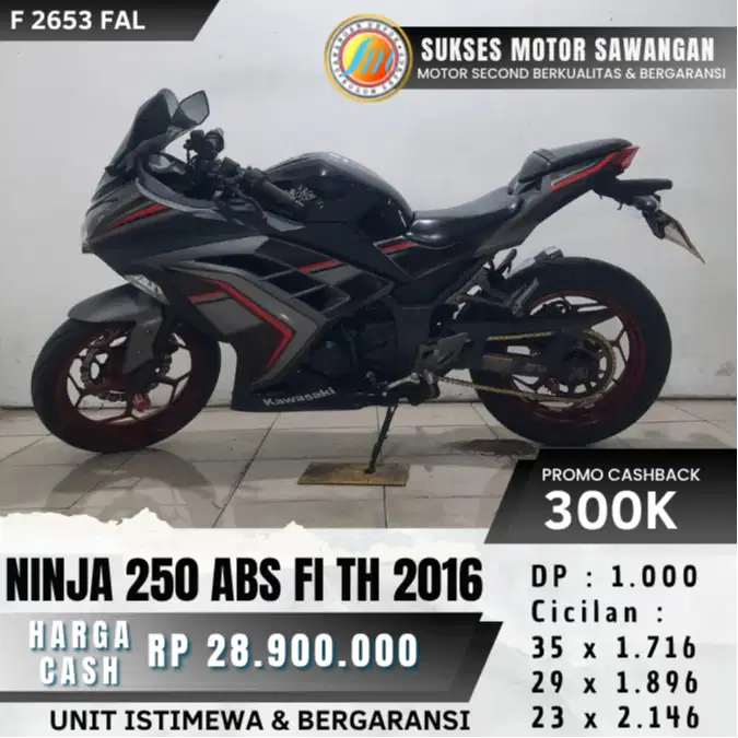 KAWASAKI NINJA 250 FI ABS TH 2016 UNIT MULUS NINJA 250FI BERGARANSI