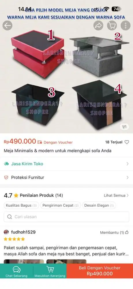 MEJA SOFA ABU ABU