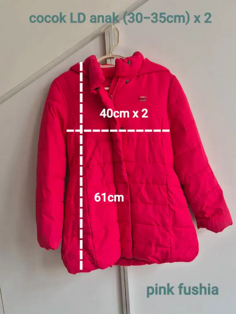 Jaket usia +/- 5-7 tahun pink fushia