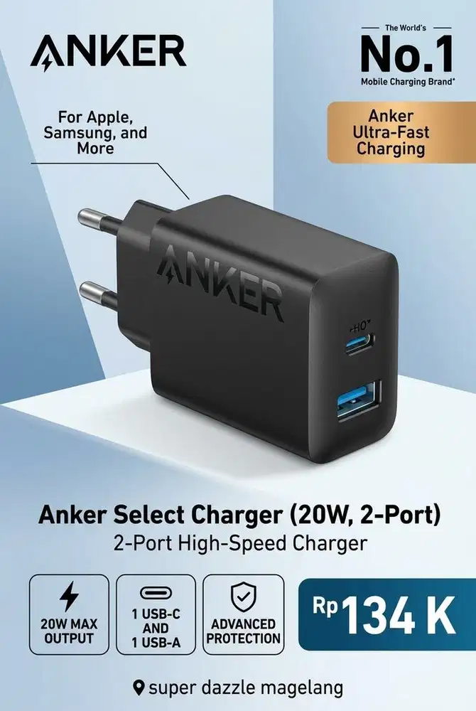 Tc anker 20 watt 2 port A2348L11