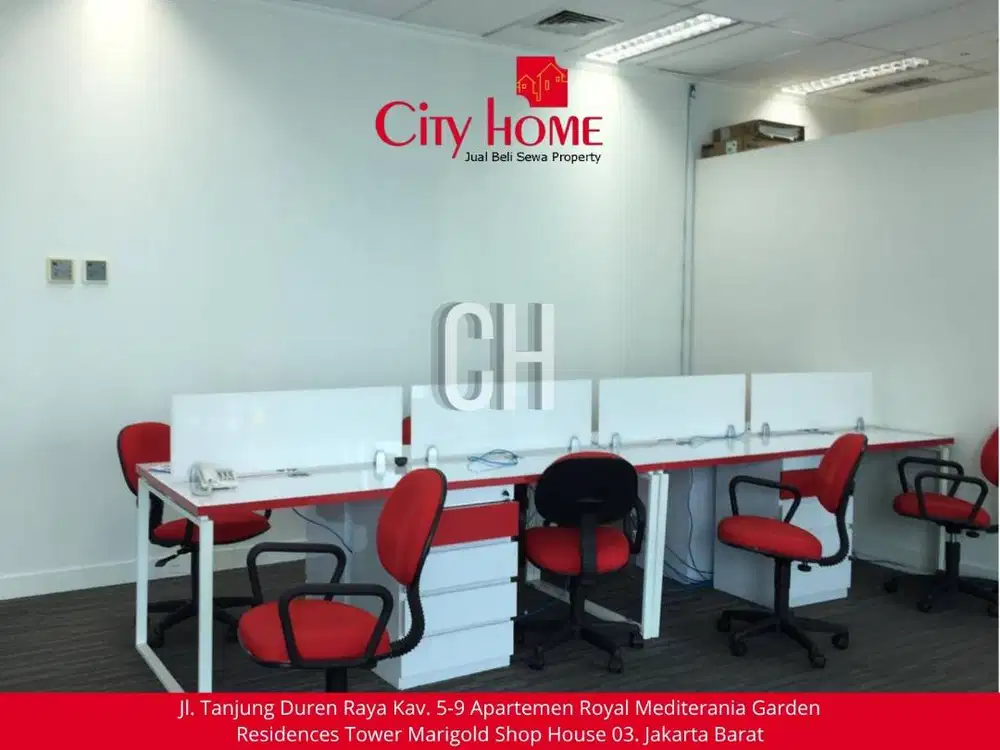 Sewa Kantor di APL Tower 143m² Furnished – Jakarta Barat