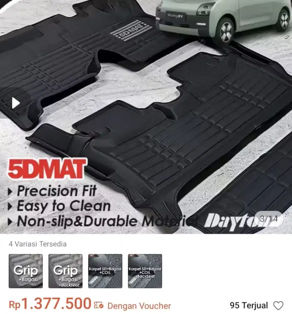Karpet waterproof wuling air ev