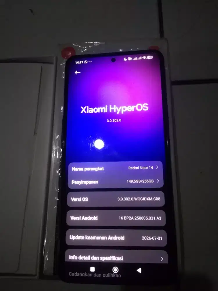 Hp Redmi Note 14 Ram8/256giga