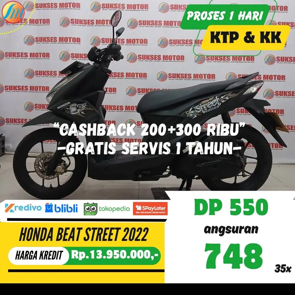 HONDA BEAT STREET 2022 KREDIT DP 550RIBU ANGSURAN SANGAT RINGAN KTP KK