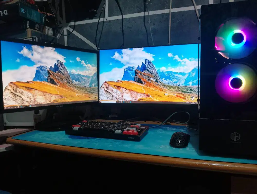 SETT PC GAMING MONITOR 2K Ryzen 5 BU Tercepat ambil