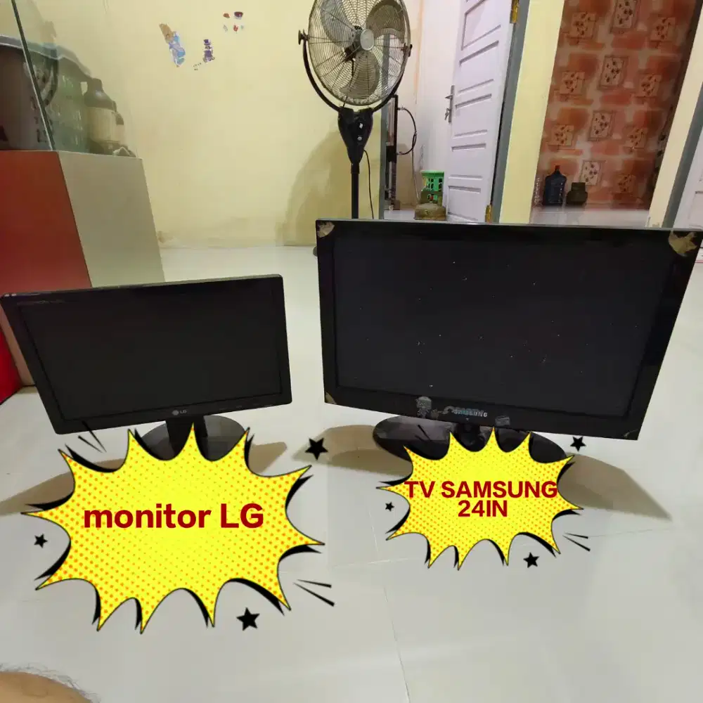 Jual BORONGAN TV monitor kondisi nyala malas perbaiki