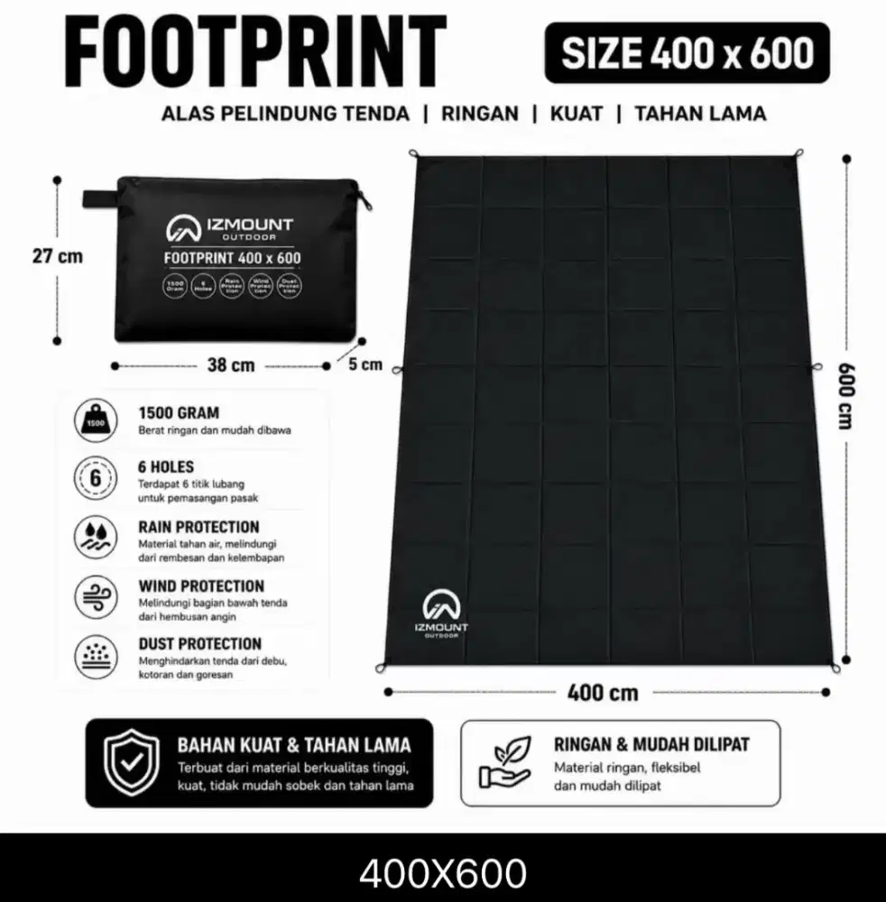 Footprint / Alas Tenda Izmount 400x600 Waterproof Like New
