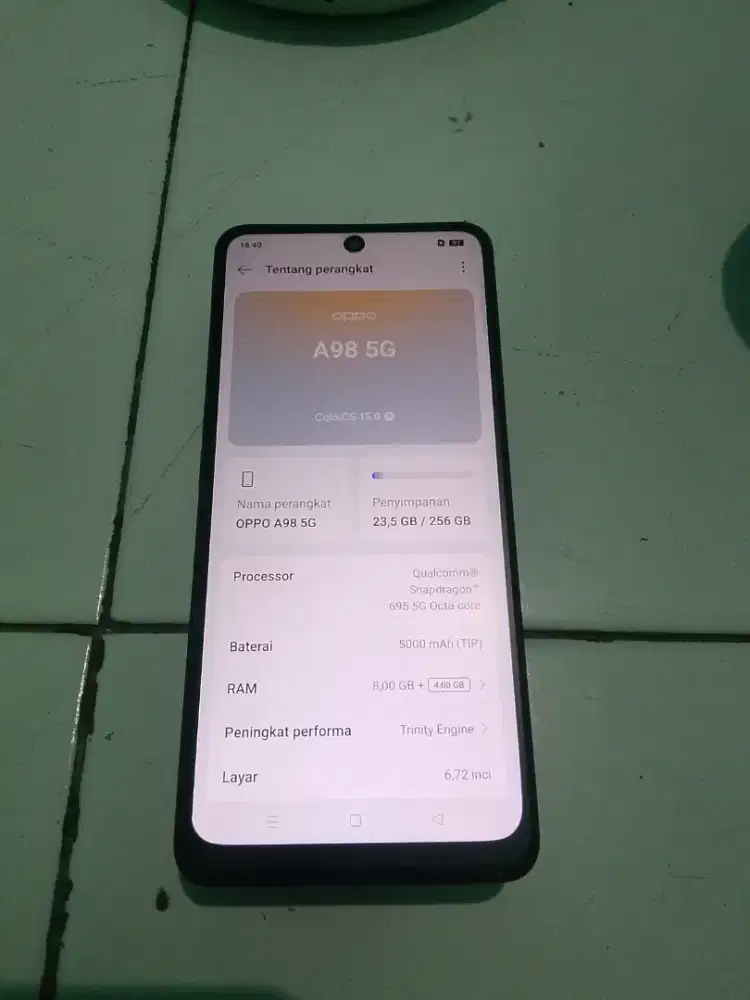 Jual hp Oppo a98 5G ram 8 / 256