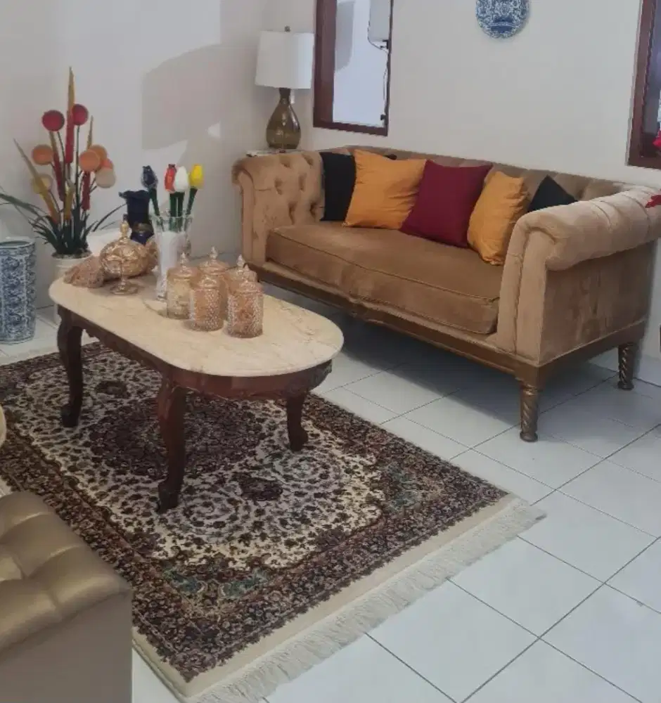 Sofa 2 seater dan meja marmer