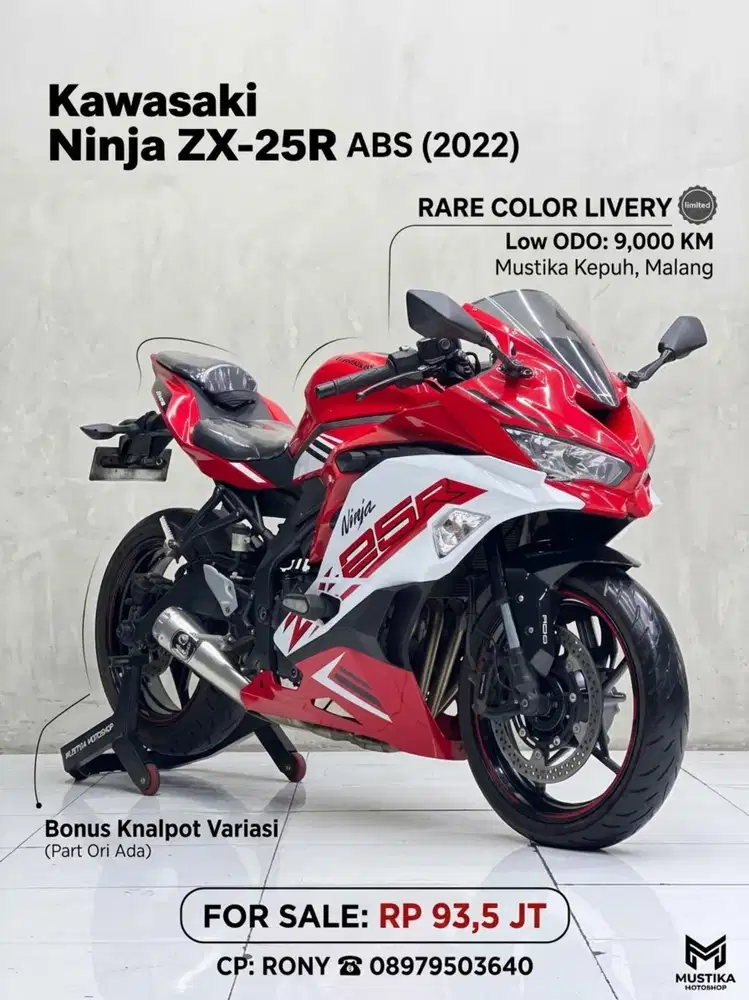 WARNA FAVORIT‼️ KAWASAKI ZX25R ABS TH 2022 ODO 9RB NOMINUS. PAJAK BARU