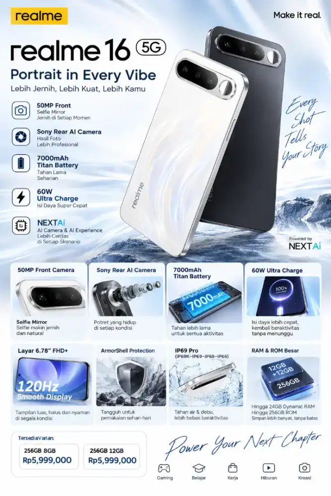 Realme 16 5G 256GB | 8GB RAM | 5G | 7000mAh | 60W Ultra Charge