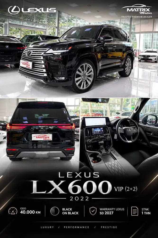Lexus Lx600 Vip (2+2)2022 Black on black Siap pakai