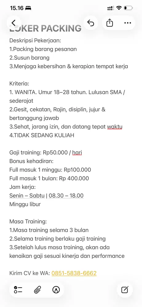 LOKER PACKING KHUSUS PEREMPUAN