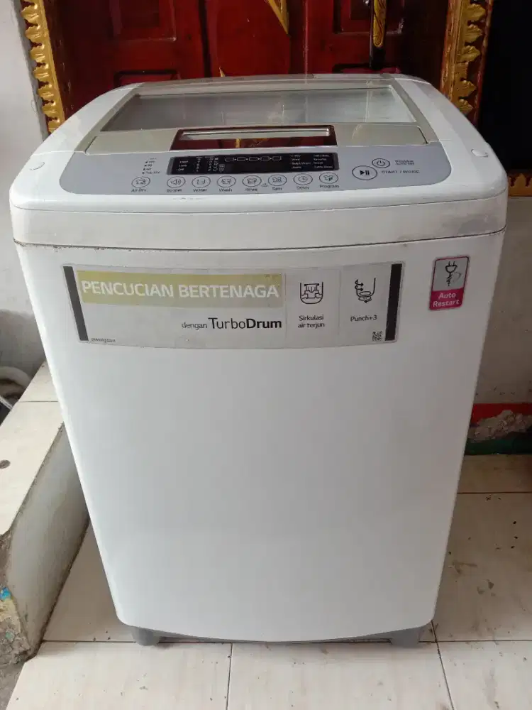 jual lelang mesin cuci 1 tabung LG 10kg loding/otomatis siap pakai