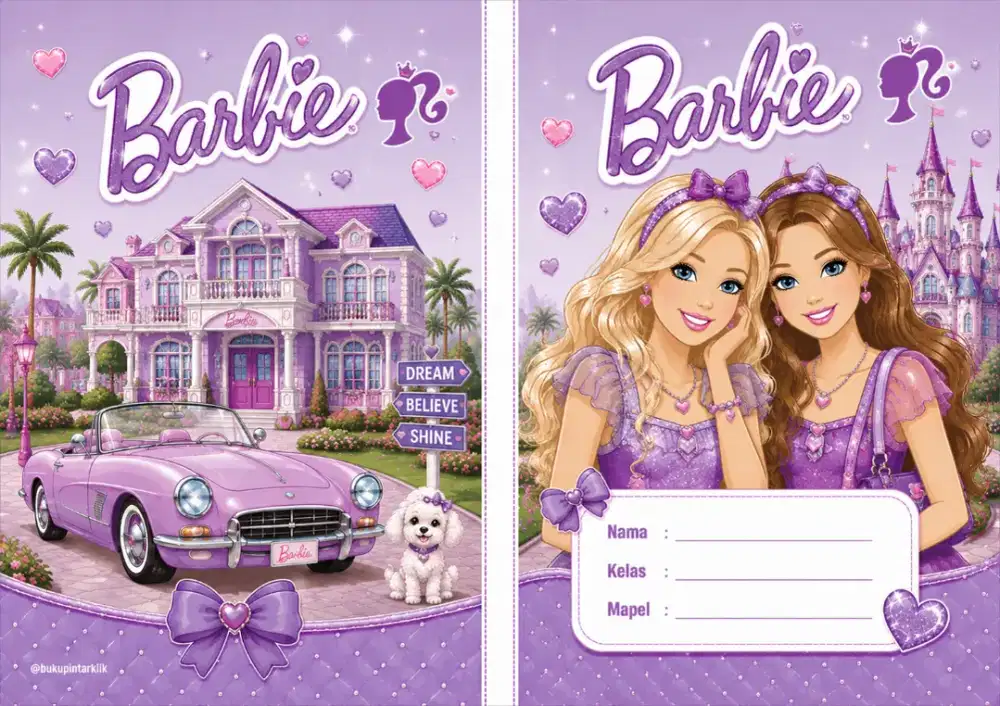 Buku Tulis Custom Tema Barbie