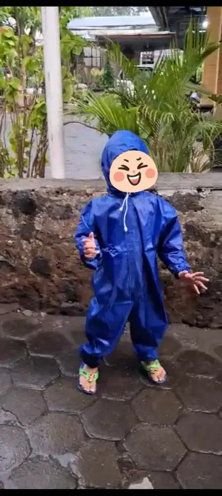 Jas hujan hazmat anak bahan pvc uk L