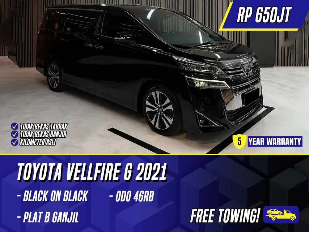 Toyota Vellfire G 2021 NIK 2020 Black Hitam Velfire