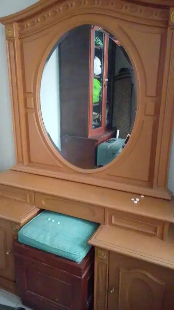 Meja rias 1 set kayu jati