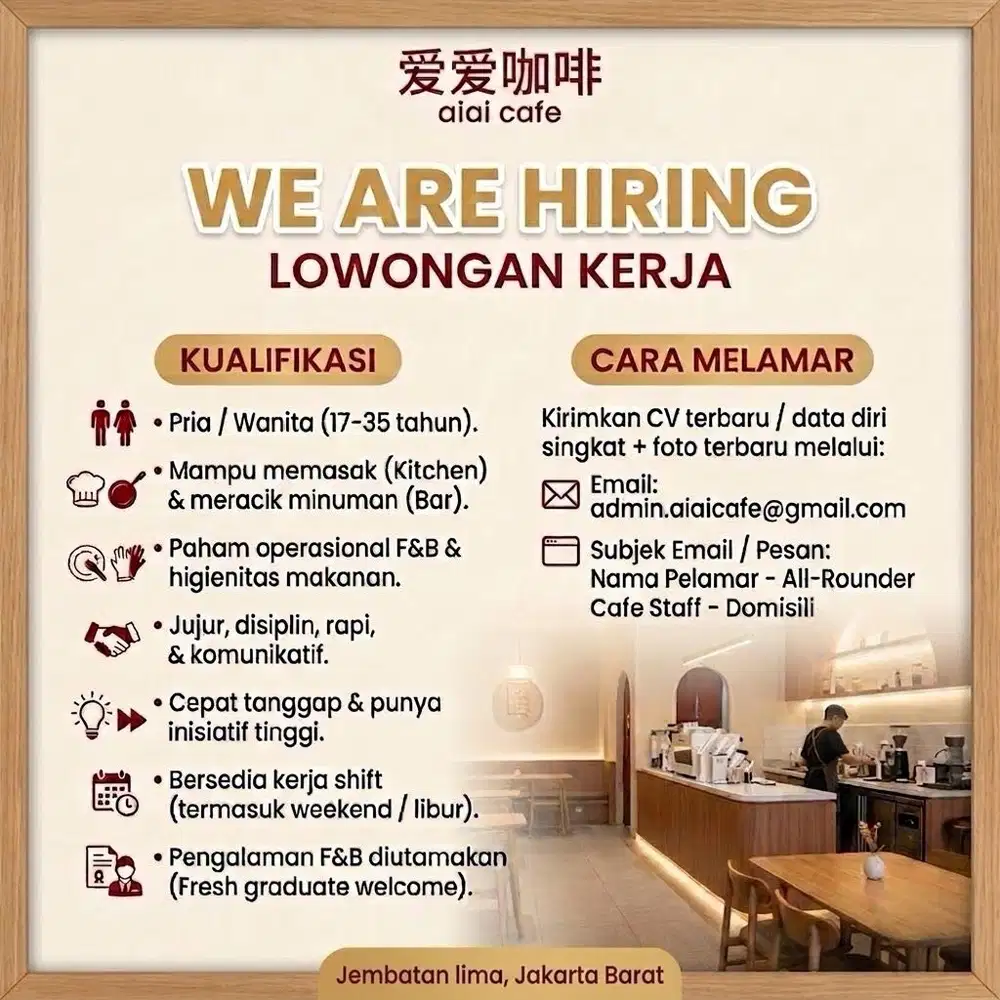 KOKI / CHEF KOPITIAM CAFE