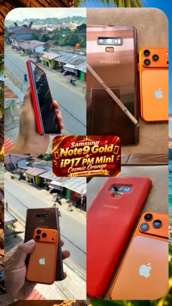 Samsung Note9 Gold + iP17 PM Mini Cosmic Orange + BONUS² Menarik