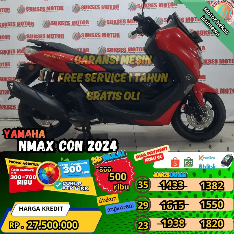 YAMAHA ALLNEW NMAX CONNECTED 2024 PLAT KAB BEKASI DP& ANGSURAN MURAH