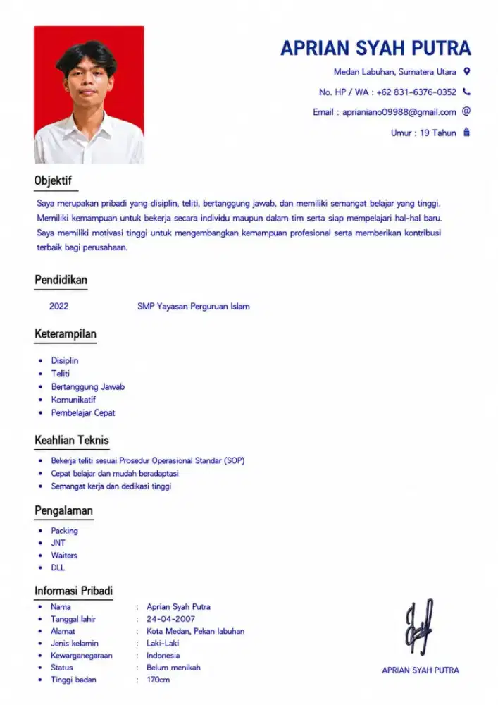 Saya mencari pekerjaan