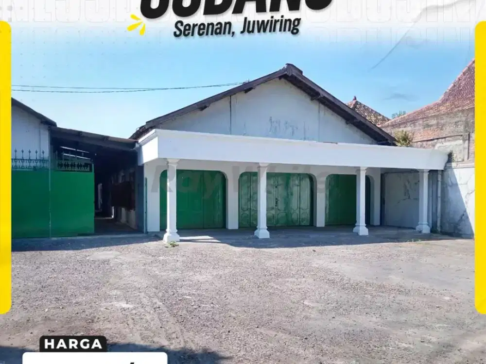Gudang 1000meter Siap Pakai akses Kontener Zona Kuning di Serenan Juwiring Klaten