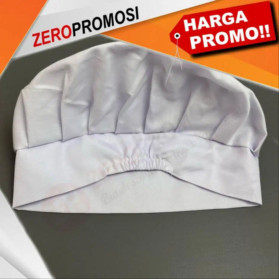 Souvenir Topi Chef Putih Custom Logo untuk Restoran dan Catering