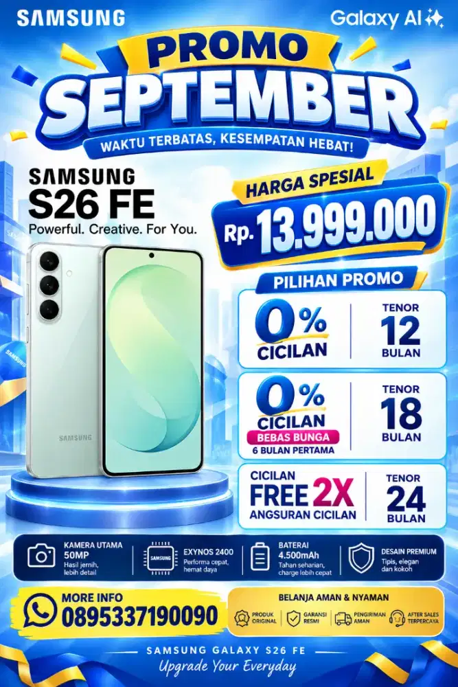 Produk terbaru samsung s26 fe kredit murah