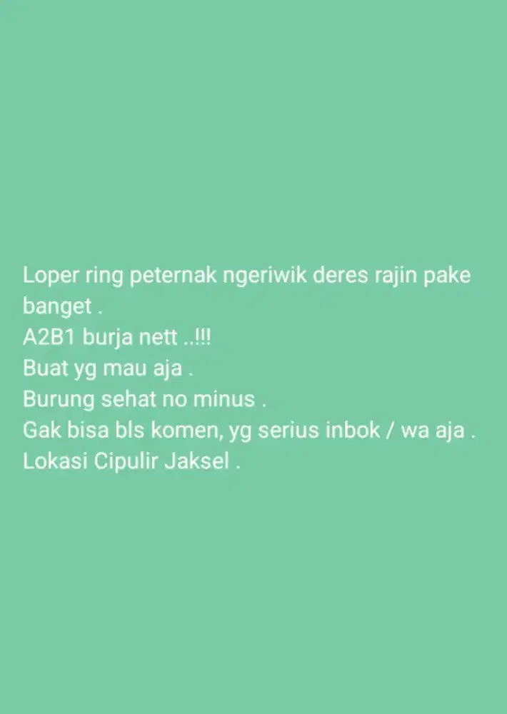Kenari loper ring peternak ngeriwik deres