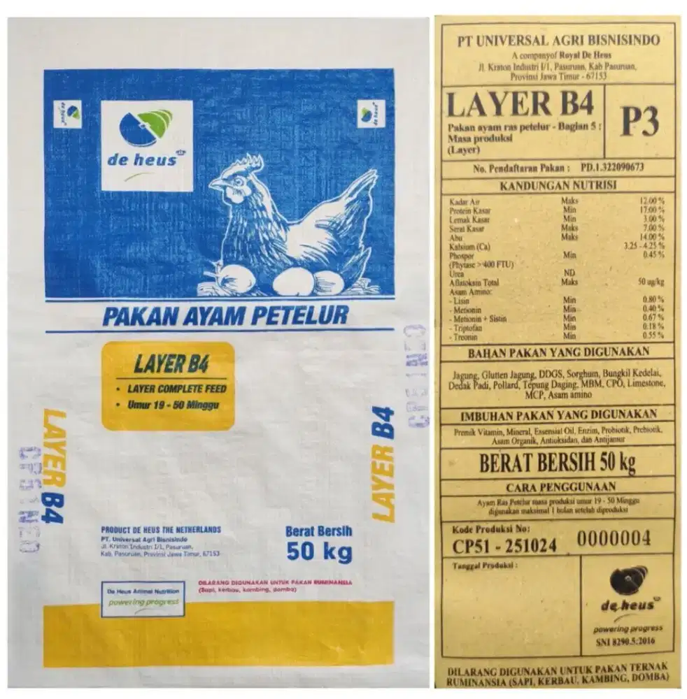 Pakan ayam petelur d haus
