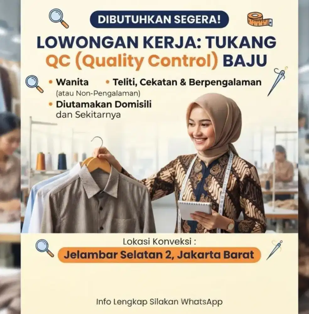 URGENT LOWONGAN KERJA QC