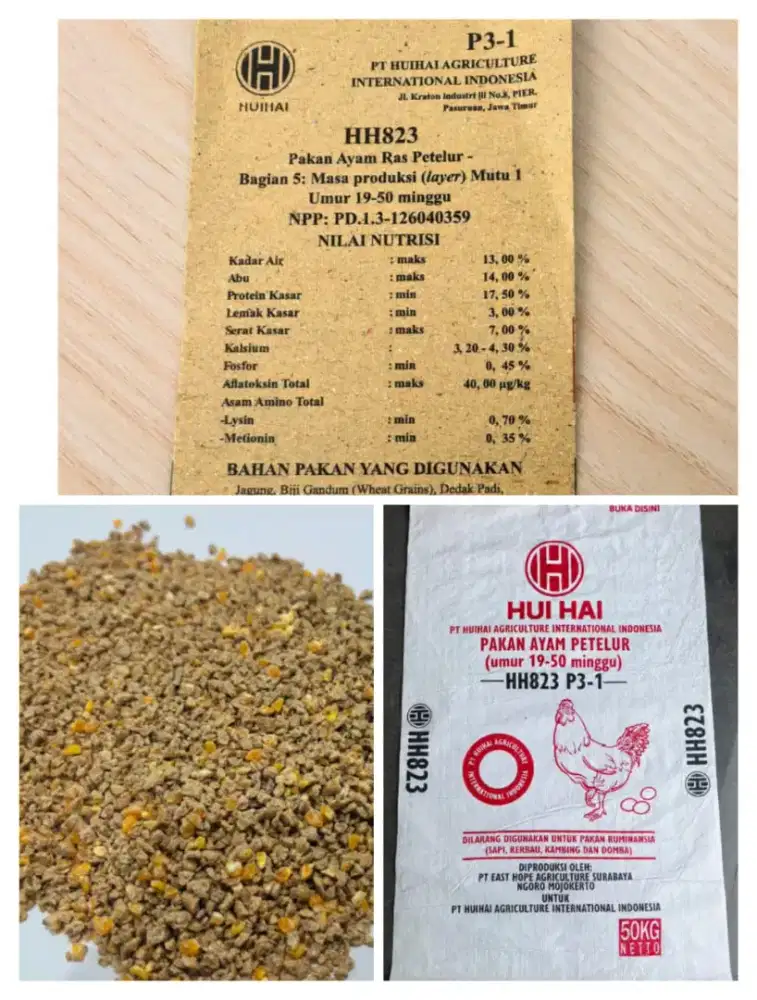 Pakan ayam petelur  hui hai