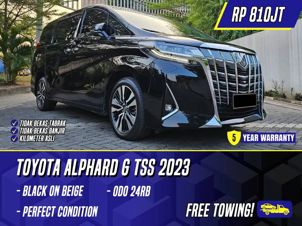 Toyota Alphard G TSS 2023 Black on Beige Hitam