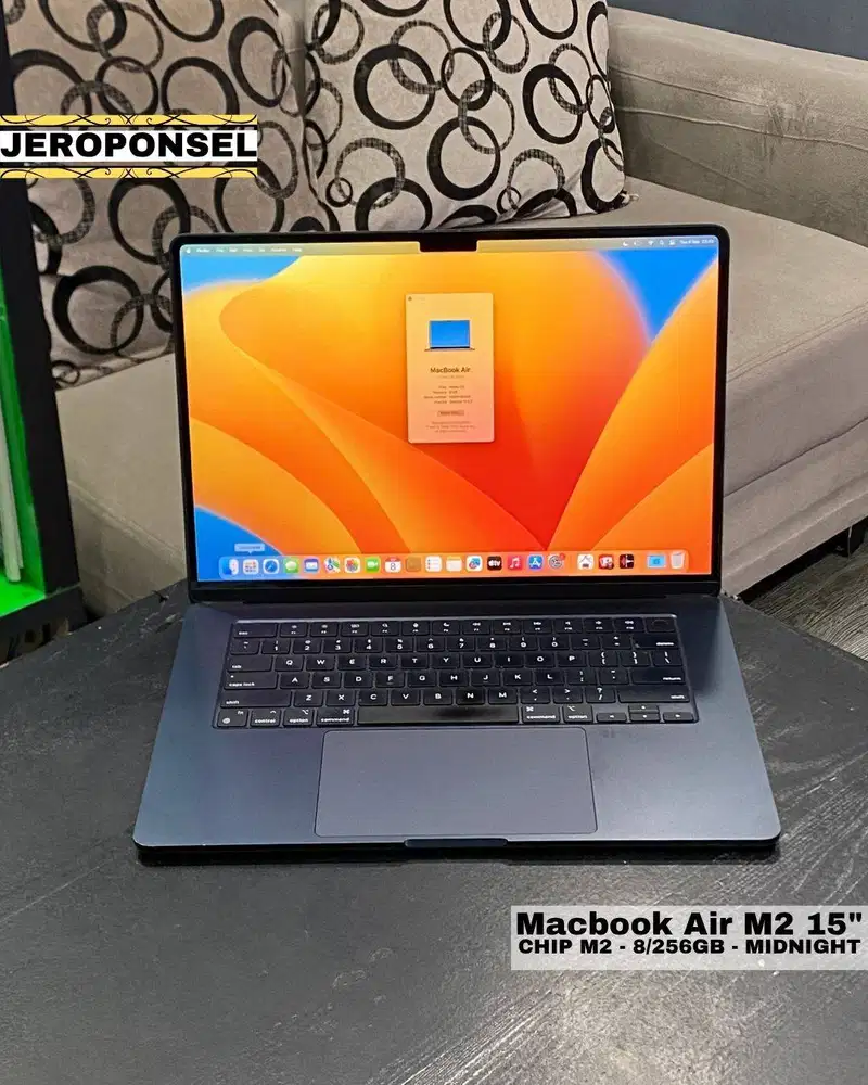 MACBOOK AIR M2 15” 8/256GB MIDNIGHT CC RENDAH BH 93% ORIGINAL GARANSI