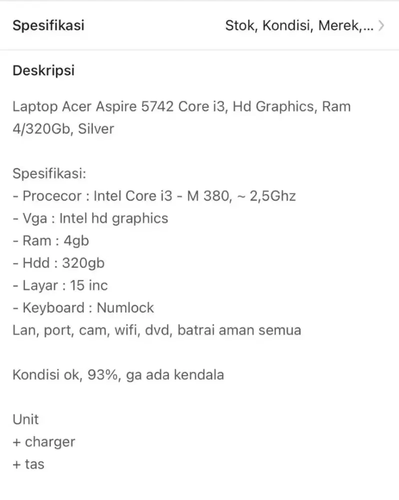 Jual laptop cepat