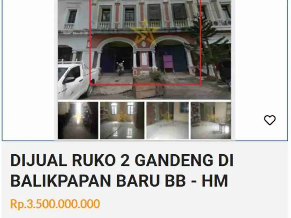 dijual unit ruko gandeng di Balikpapan Baru