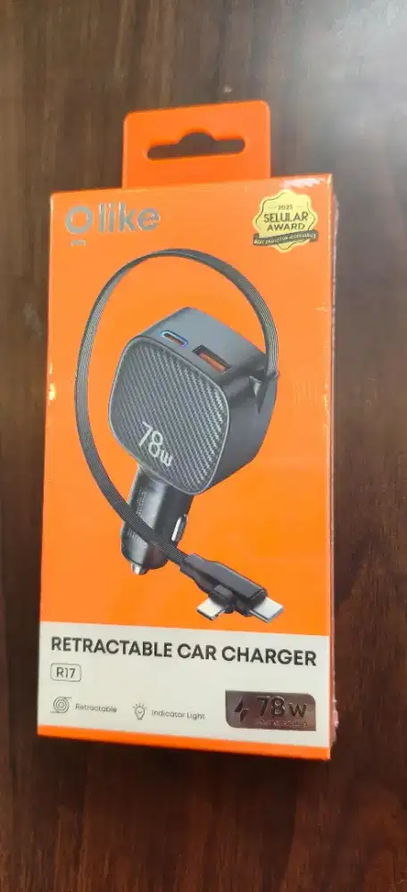 Olike R17 Car Charger Mobil 60W Built in Retractable