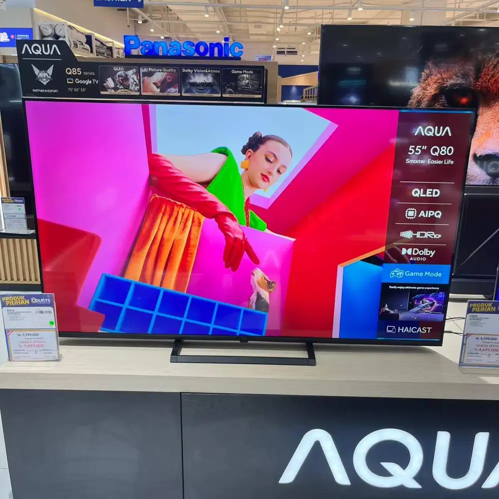 AQUA 4K QLED GOOGLE TV 55 INCH, BISA CICILAN 0%