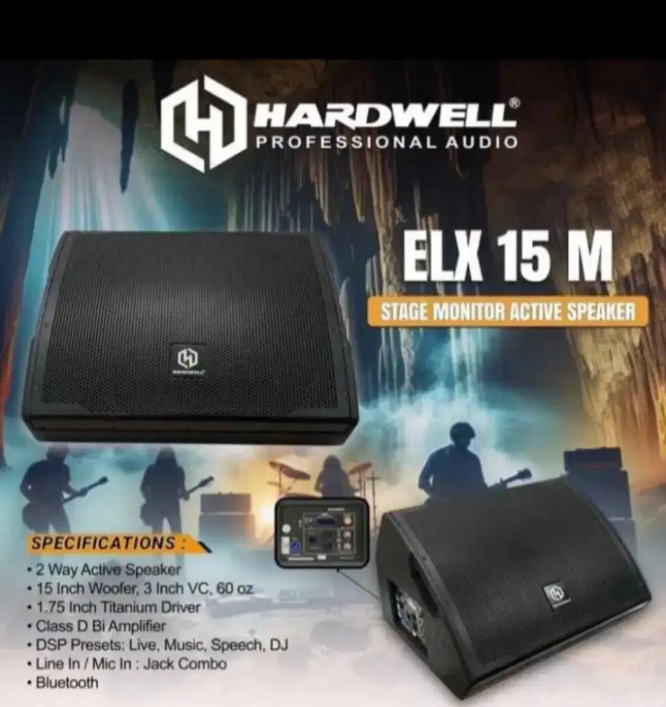 Speaker aktif monitor 15 inch hardwell elx15m bluetooth