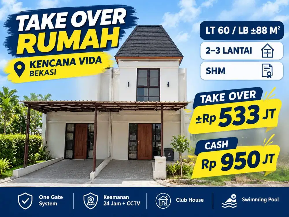 TAKE OVER RUMAH CLUSTER KENCANA VIDA BEKASI