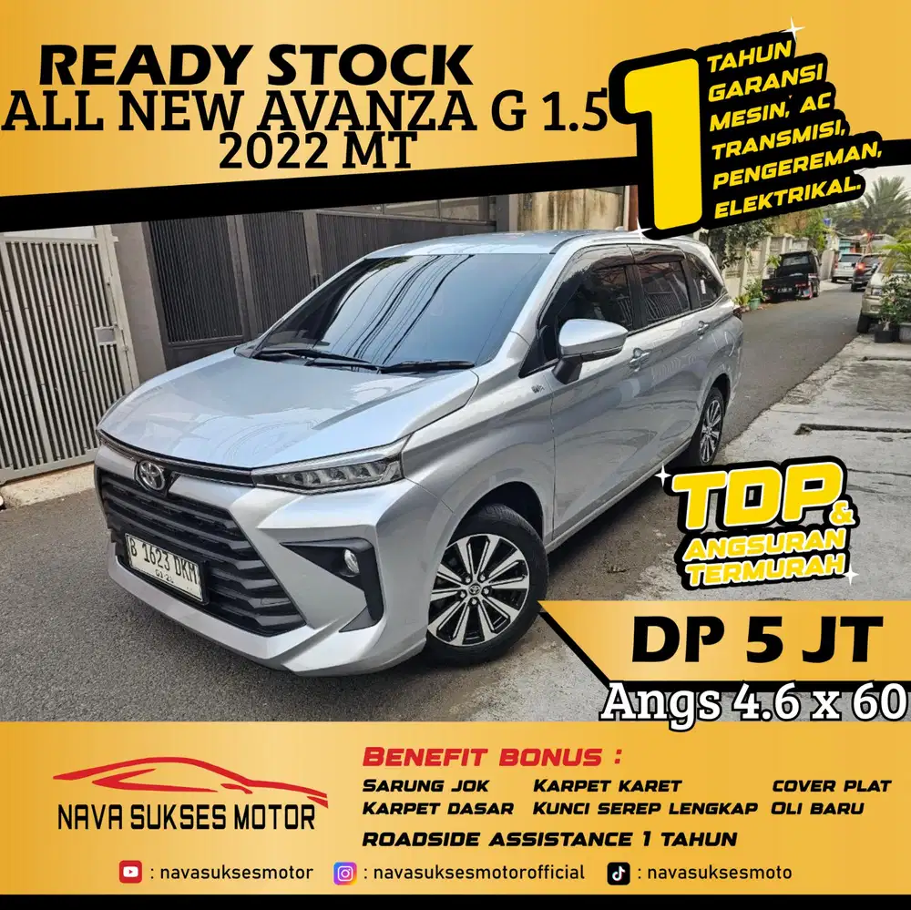 TDP 5 Jt Angs Termurah All New Avanza G 2022 Manual Silver Low Km
