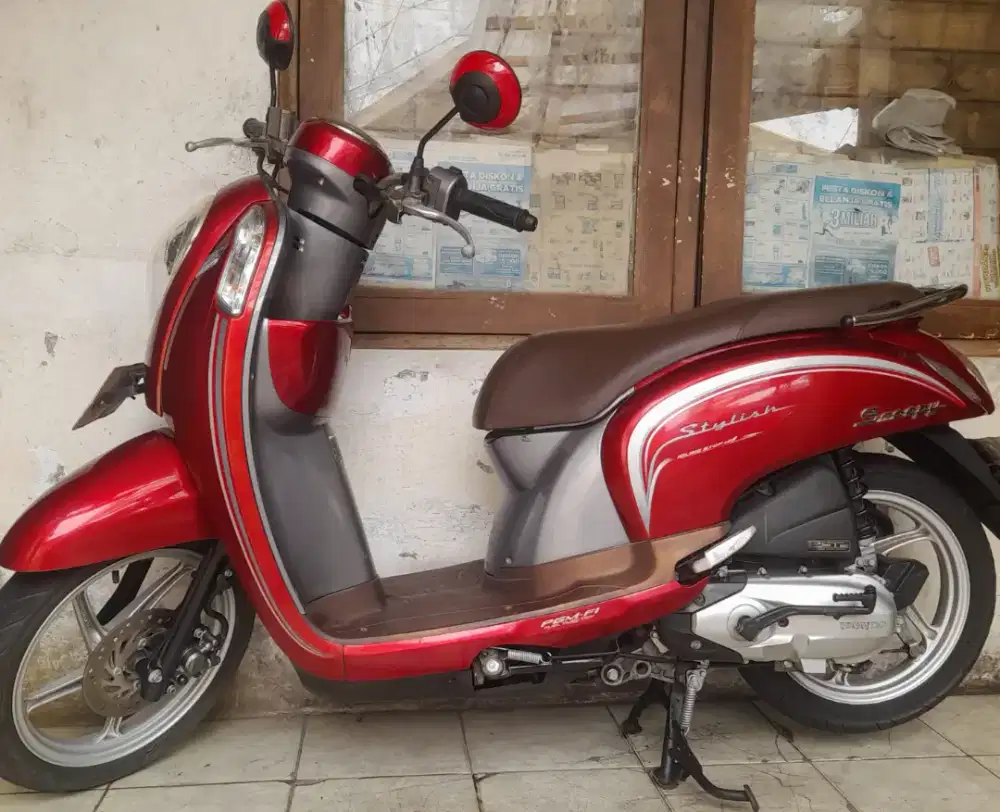 Honda scoopy f1 2016 iss idiling stop cw asli merah B dki pjk panjang