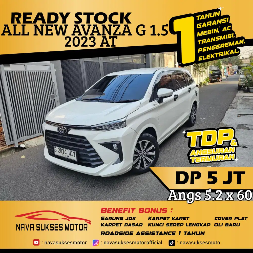 TDP 5Jt Angs Termurah All New Avanza G 2023 Matic Putih Low Km LikeNew