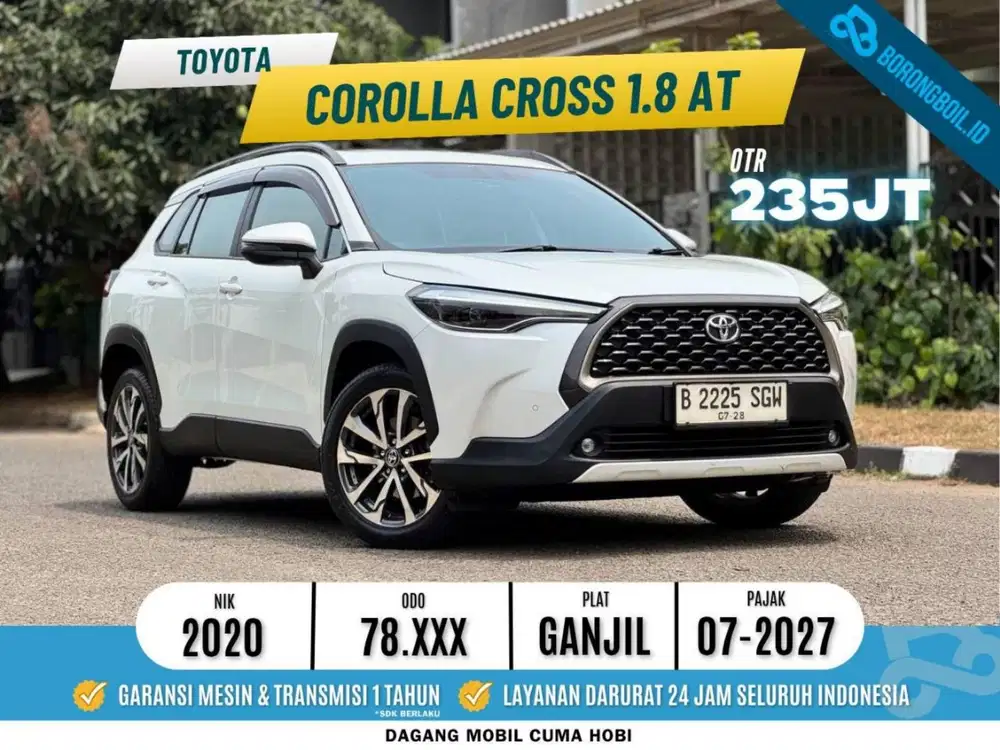 Toyota Corolla Cross 1.8 Bensin AT 2020 Putih Metalik