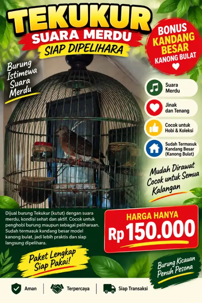 TEKUKUR + KANDANG BULAT BESAR
