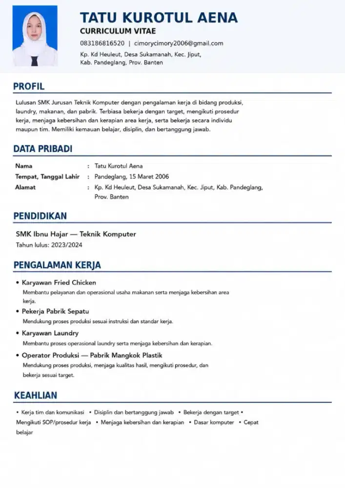 info lokernya semuanya